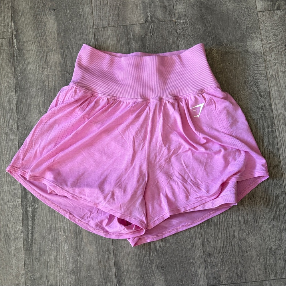 Gym Shark VITAL SEAMLESS 2.0 2-IN-1 SHORTS Sorbet Pink Marl Small